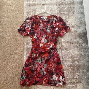 Collective concepts tie waist floral dress